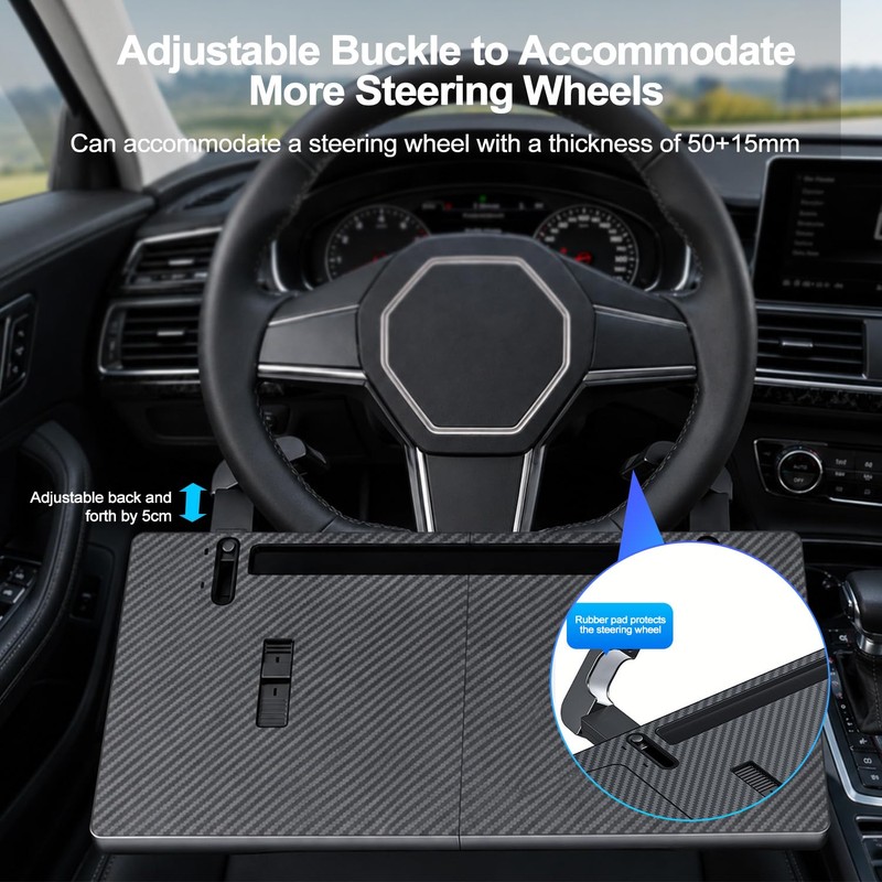 MDee 2-in-1 Car Steering Wheel Tray Desk & Seat Gap