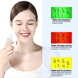 Facial Skin Tester Smart Display Skin Care Portable Digital Skin Detector Pen Corneometer for Home Beauty Salon White (White)