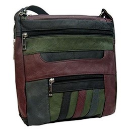 Roma Leathers 7082 Multi Color Genuine Leather Locking Concealed Purse