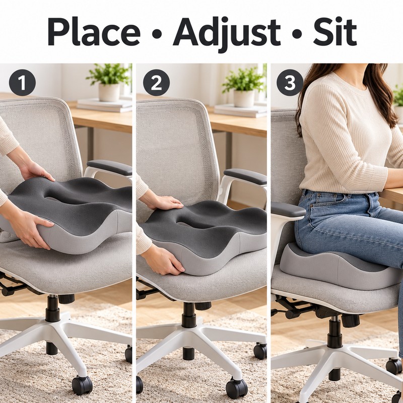 Ergonomic Seat Cushion for Office Chairs and Driving – Comfortable