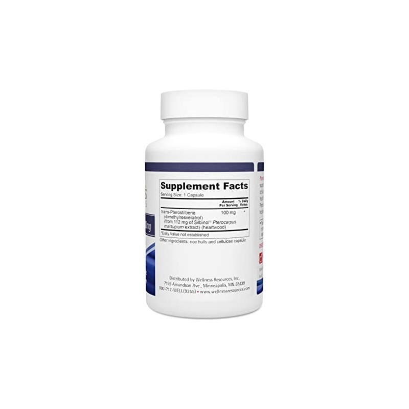 Wellness Resources Pterostilbeno - Fuente natural trans-pterostilbeno (silbinol) para un