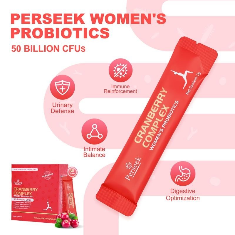 Perseek Women’s Probiotic 50B CFUs + Cranberry - Intimate, Urinary