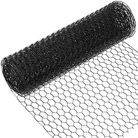 SATINIOR 2 Sheets Chicken Wire Net for Craft Work, Galvanized Hexagonal Wire Mesh (Black,13.7 x 40 Inches)