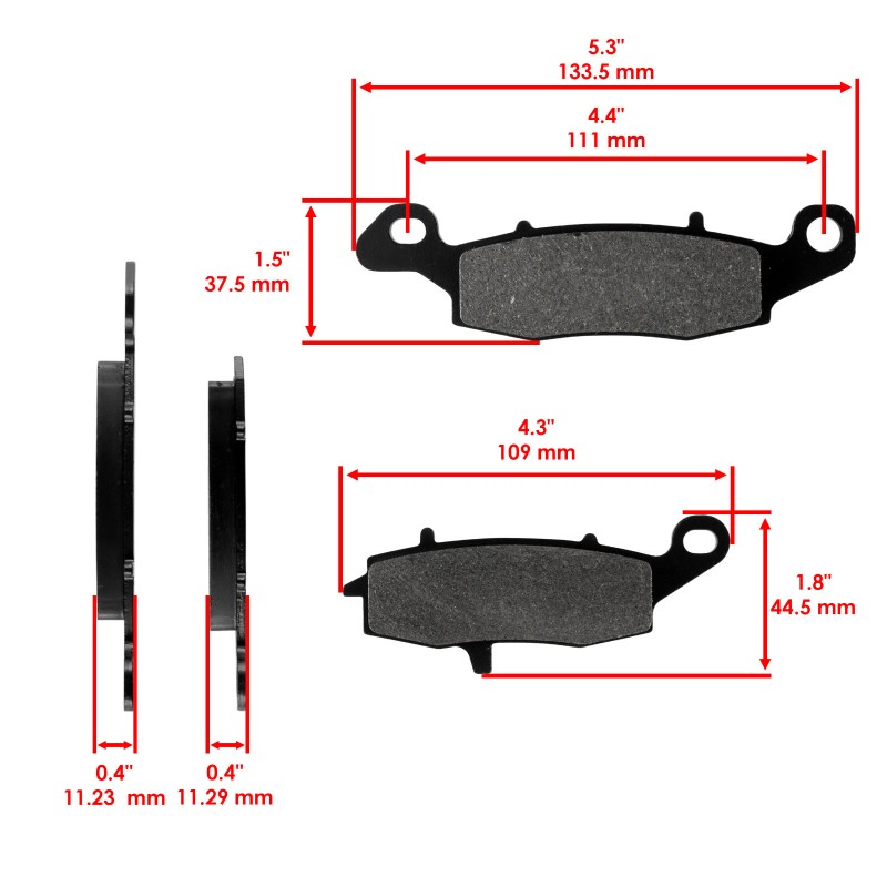 Caltric Front & Rear Brake Pads for Kawasaki Vulcan 1500