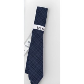 Bar III Men's Slim Skinny Neck Tie Navy Toto Plaid 2.5" Blade NWT