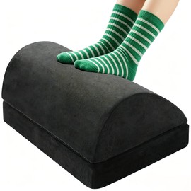 HUANUO Adjustable Foot Rest, Wedged-Shape Foot Stool Under Desk, Footrest Cushion with 2 Height Options for Home and Office