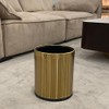 LEASYLIFE 2.6Gallon/10L Brass Bathroom Trash Can，Brushed Gold Bathroom Waste Basket，Golden