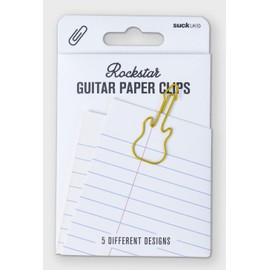 Suck UK - Paper Clips Guitar | Gold Paperclips for Stationery Supplies | Large Paper Clips for Paperwork & School Stationery Set Paperclips Metal | Cute Set Office & Home | Metal Notes & Organization
