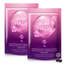 50倍濃縮 プラセンタ 10000mg/日 PUREHADA 超低分子 ヒアルロン酸 コラーゲン セラミド 厳選9種 2個セット60日分