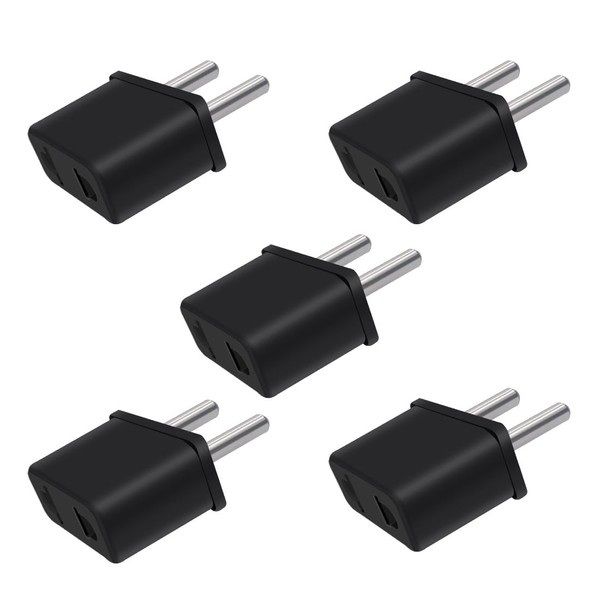 JORINDO (Black-5pcs) Europe Germany Travel Plug Adapter,European Plug to 2