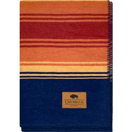 Chubbuck 100% Wool Blanket (60" x 84") - Soft Wool Blanket Camping for Winter - Large Wool Blanket for Camping - Pure Wool Blankets for Cold Weather - Wool Fire Retardant Blanket (Sunset)