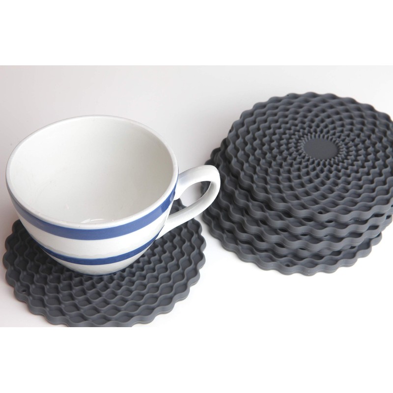 Grey Drinks Coasters Set of 6 by Stone & Thyme
