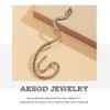 Aksod Snake Ear Wrap Gold Crystal Climber Snake Ear Cuff