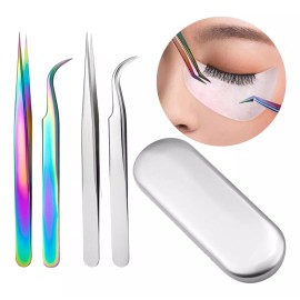 Veraly Pinzas Para Extensión De Pestañas Set 2p Mink 1x1  Estuche