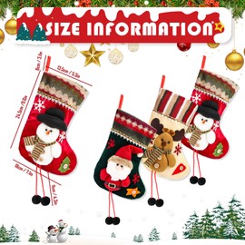 Santa Stocking Set, 2024 Christmas Stocking, Santa Boots for Filling, Christmas Socks for Hanging, Christmas Stocking Set, Santa Socks Christmas Decoration for Fireplace and Christmas Tree (Pack of 3)