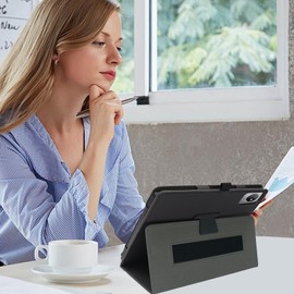 DUEDUE Case Compatible with Blackview Tab 70 Wifi/30 WiFi 10.1 inch Tablet case, Folding Stand with Pencil Holder Protective Leather Case for Blackview Tab 70/30 WiFi 2024 Black