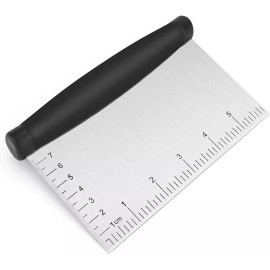 Bench Stainless Steel Dough Bench Scraper Multi Use Pastry Food And Pizza Cutter - 1 Pack