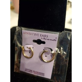 Trendi Gold Toned Mini Hoops For Sensitive Ears By Trendi Pierced