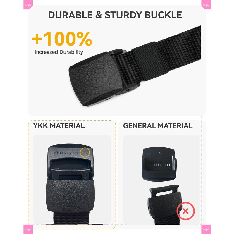 CHAOREN Baseball Boys Belt, 1.25" Nylon Kids Tactical Belt, Adjustable