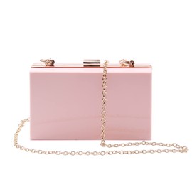 Syrads Women Evening Clutches Handbag Cross Body Clutch Case Purse with Chain,Pink