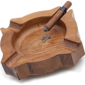 KPAVIR Wooden Round Handmade Ashtray for Cigar with Lid | Large Cigar Ashtray for office, Home, Car, Outdoor | Cigar organizer | Cigar Ashtray for Ash | Decorative Cigar Ashtray…