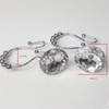 Shower Window Curtain Double Hooks，Stainless Steel Rustproof Crystal Rhinestones Gem