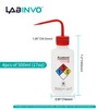 LABINVO 4pcs of Acetone Wash Bottles, Vol.500ml (17oz), Narrow Mouth,