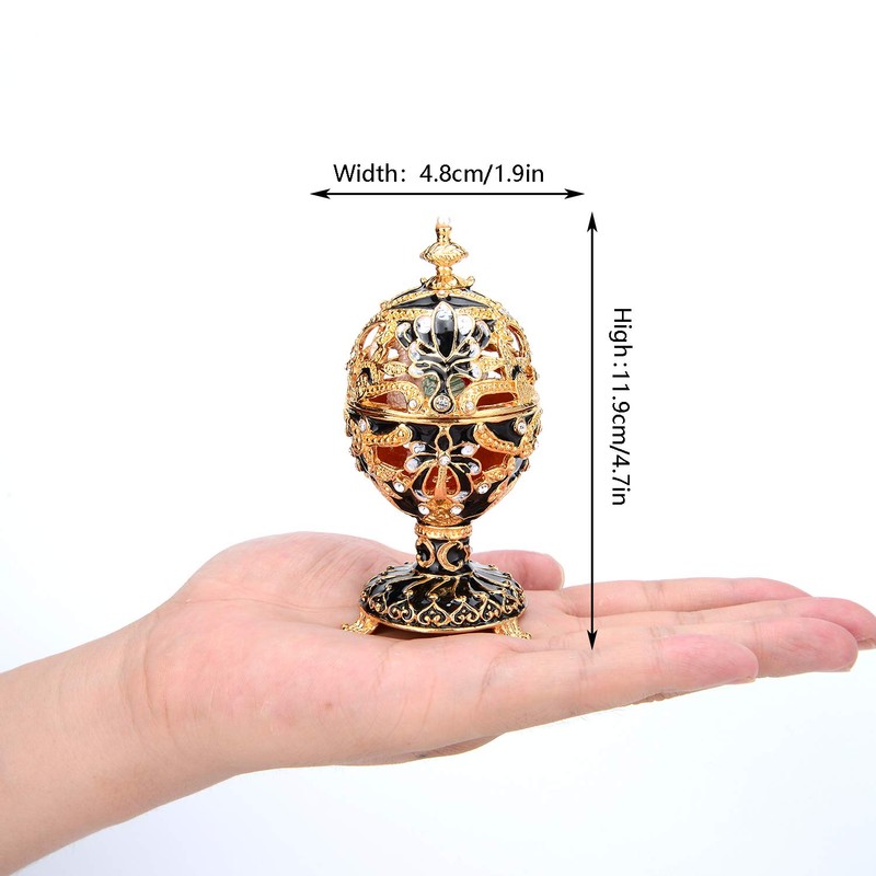 QIFU Hand Painted Black Easter Egg Style Collectible Figurine, Unique