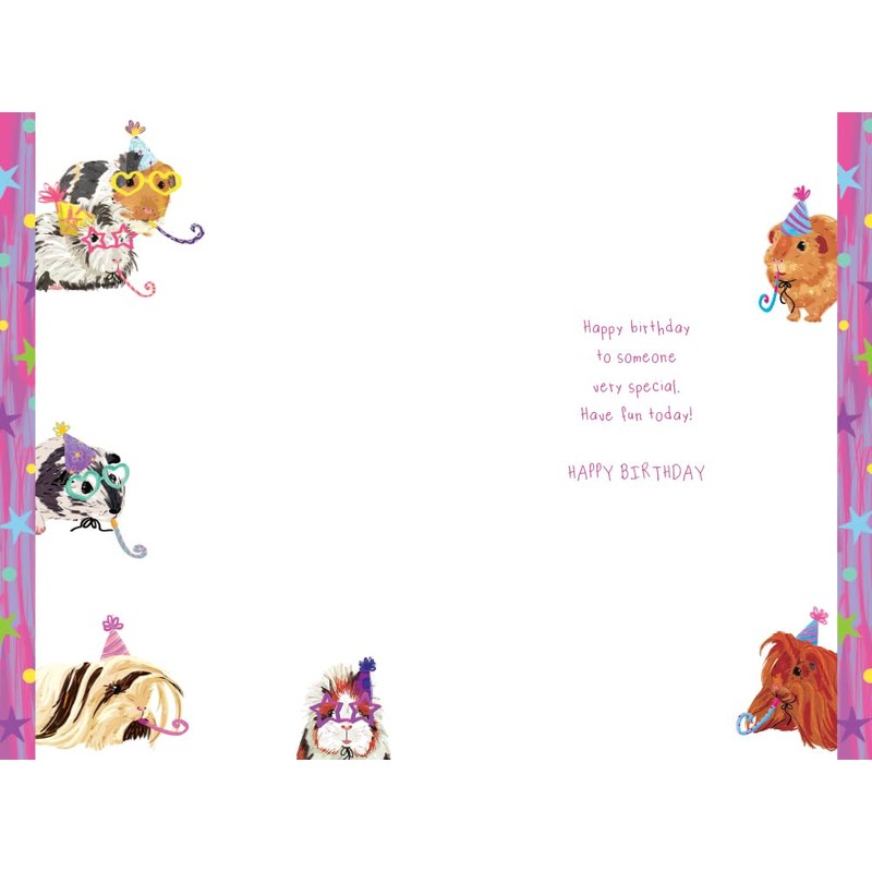 Niece Birthday Card Guinea Pigs 9" x 6" Lovely Verse