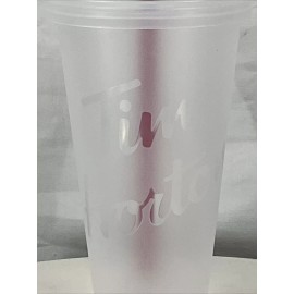 Tim Horton’s Canada Cold Beverage Plastic Clear Reusable Cup W/ Straw 2019