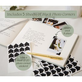 Sage Green Guest Book (2025) - 9.5 x 7 Real Linen Hardcover Guestbook for 2025 Wedding Ceremony Reception Signin Book, Table Decor, 140 gsm Blank Archival Paper with No Lines, 120 pages