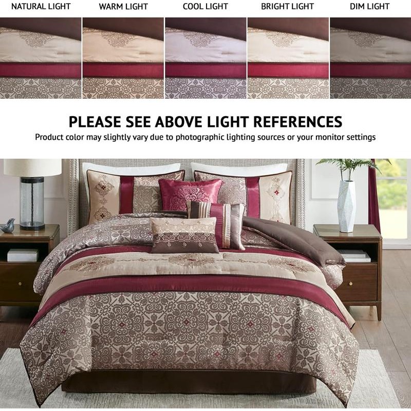 Madison Park Neyson Comforter Faux Silk-Traditional Luxurious Jacquard Design All