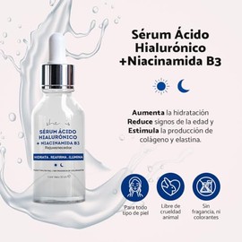 SHE IS SKINCARE | Serum Ácido Hialurónico+ Niacinamida B3 | Hidratación intensa, Rellenador de arrugas | Para todo tipo de piel 30ml