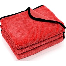 SAMURAI Z1 Microfiber Cloth, Large, 15.7 x 31.5 inches (40 x 80 cm), Set of 3, Includes Storage Bag (Super Absorbent, Quick Drying, Thick, Twist Pile, Wipes, Car Wash, Scratch-Prevention)