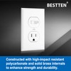 BESTTEN 2 Pack Combination Toggle Light Switch and Duplex Receptacle