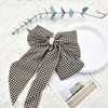 Brown Checkered Hair Accessories for Women Girls Pearl Bow Hair