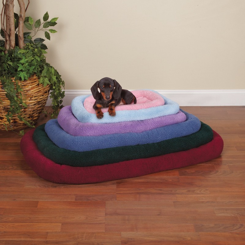 Slumber Pet Sherpa Crate Pet Bed with Bumper-Style Cushioning for