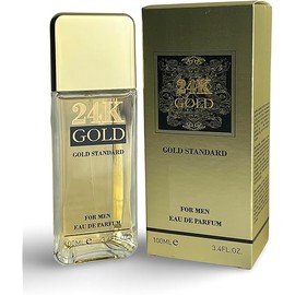 24K GOLD Eau de Parfum for Men, 3.4 Fl Oz, Notes: Blood Orange, Grapefruit, Mint