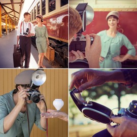 Godox Lux Senior Retro Camera Flash 7 Levels 1/1-1/64 Flash Power GN14 6000K Color Temperature 28mm Focal Length Replacement for Canon Nikon Sony Fuji Olympus Hot-Shoe Cameras