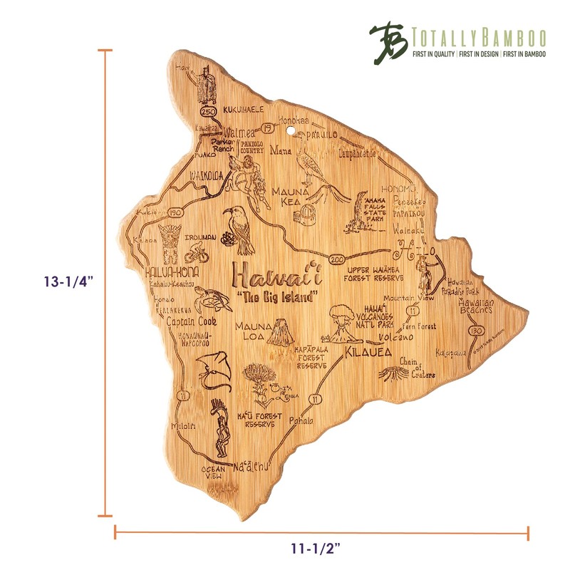 Totally Bamboo Destination Hawaii Serving and Cutting Board, Includes Hang