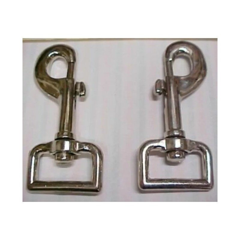 SherrodSurplus 2 Stainless Steel Spring Snap Swivels, Flat Web Strap