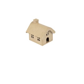 Décopatch SA230C Paper Mache House, 12 x 10.5 x 11 cm, for Decorating, Ideal as a Craft Activity, Pack of 1, Cardboard Brown