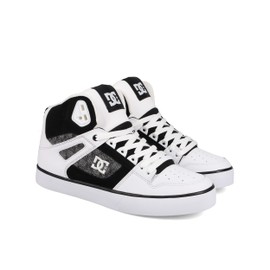 DC Men's Pure High Top WC Skate Shoe, Black/White/Carbon, 15