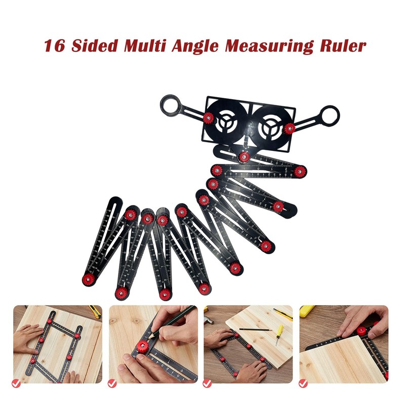 Lyshujli 16 Fold Multi Angle Measuring Tool,16-Sided Ceramic Tile Opening