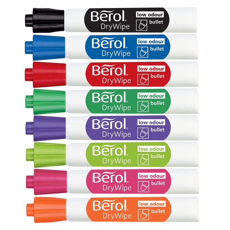 Berol Dry Wipe Whiteboard Marker Pens | Bullet Tip |