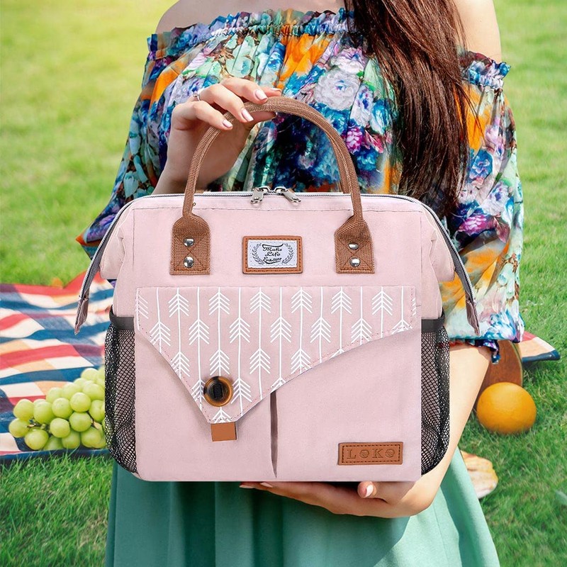 Lekespring Women's Cool Bag, Lunch Bag, 10 L (Pink-01)