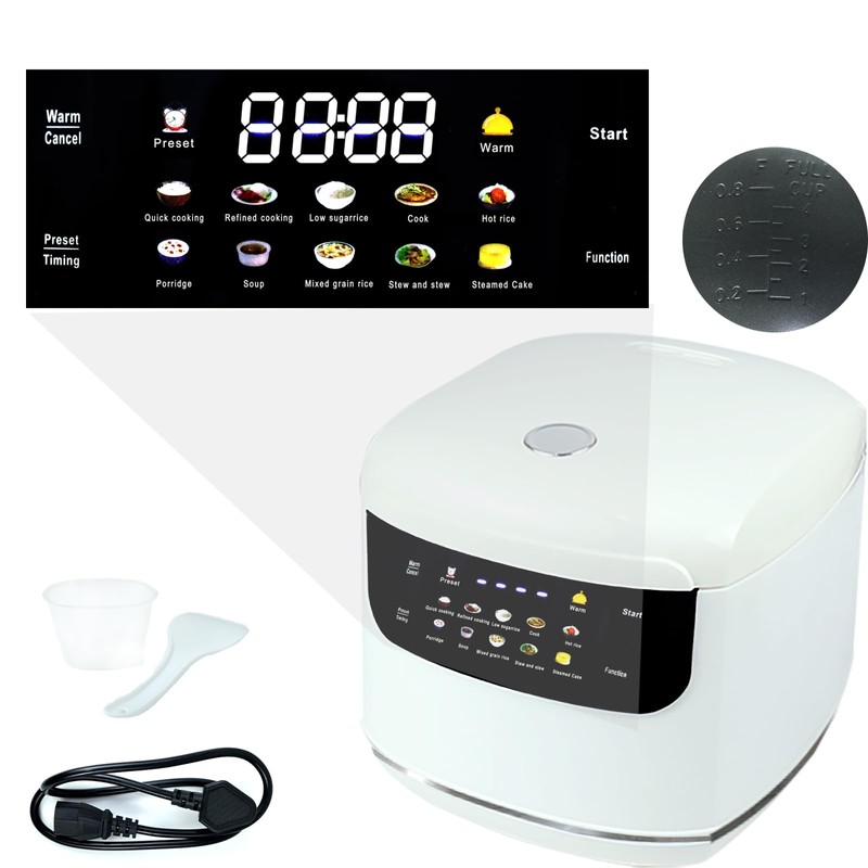 2L Mini Protable Rice Cooker,5 Cups Cooked/3 Cups Uncooked, 400W