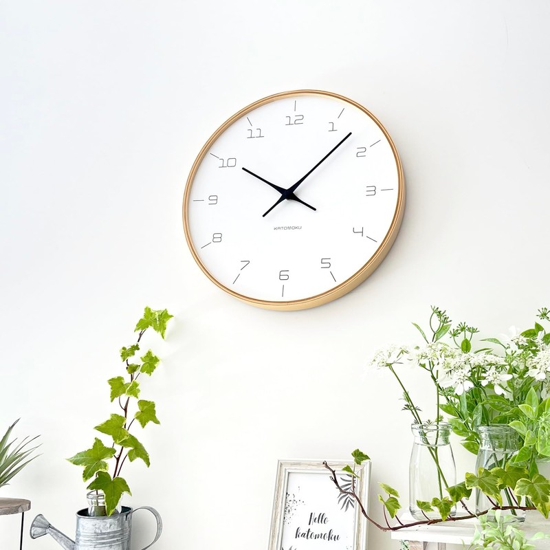 KATOMOKU plywood clock 7 natural sweep (continuous second hand movement)