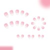 Short Press on Nails Oval Shaped Fake Nails White Pink