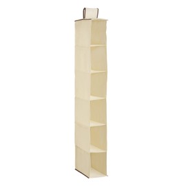 Premier Housewares 6 Section Hanging Shoe Organiser - Cream